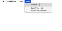 The LucidTime menu.